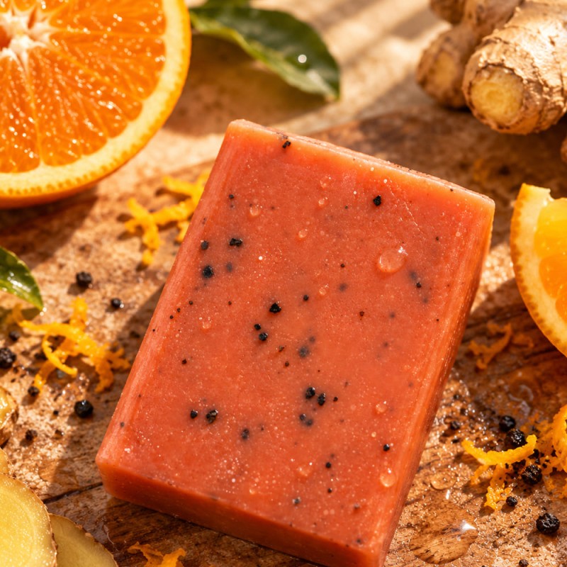 Acheter savon argile orange gingembre café, cadeau 145 g