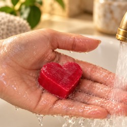 Mini savon coeur framboise 20 g, petit cadeau invité