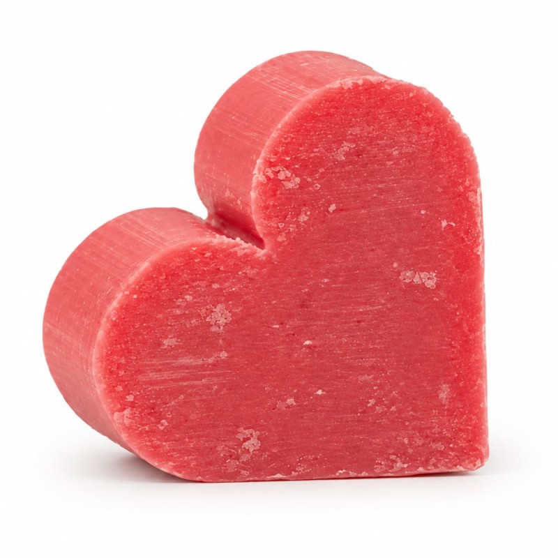 Mini savon artisanal rose en forme de cœur au parfum de rose sauvage, petite attention à offrir