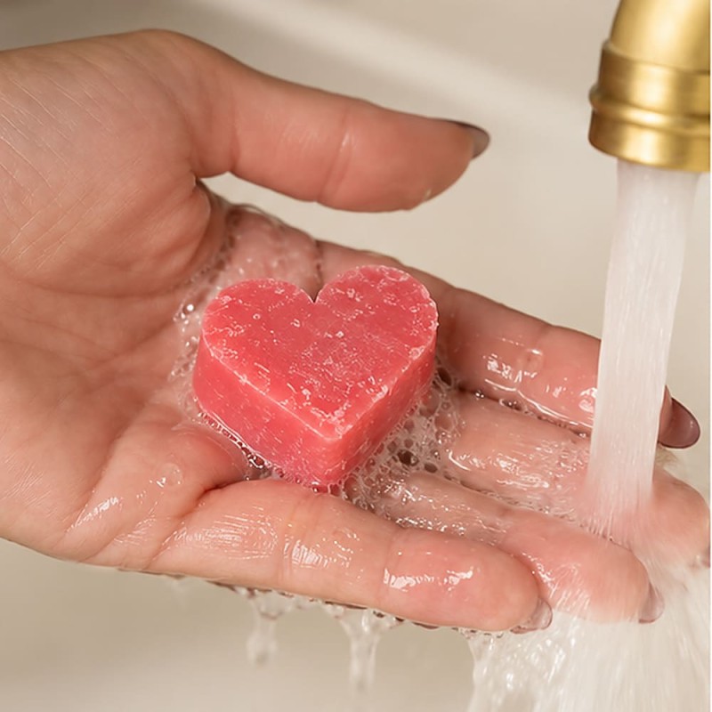 Achat mini savon coeur rose sauvage, petit cadeau romantique