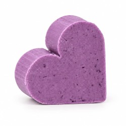 Mini savon artisanal mauve en forme de cœur à l’huile essentielle de lavande vraie, petit cadeau parfumé