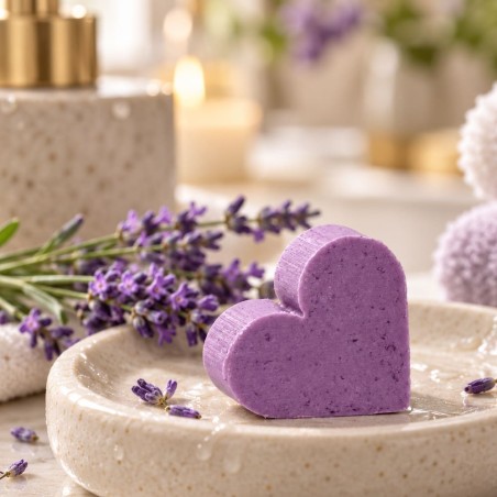 Mini savon coeur lavande vraie, cadeau d’invité 20 g