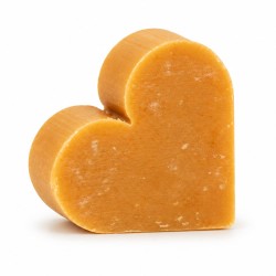 Mini savon artisanal orange en forme de cœur au parfum d’orange et de gingembre, petite attention de Noël