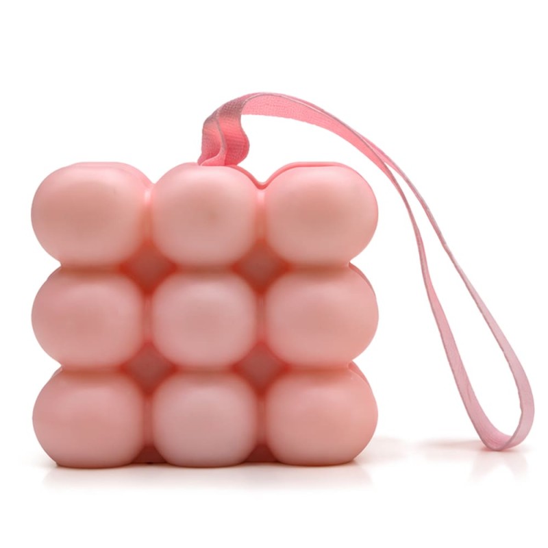 Savon de massage artisanal rose au jasmin et au patchouli avec cordon, idée cadeau romantique pour couple