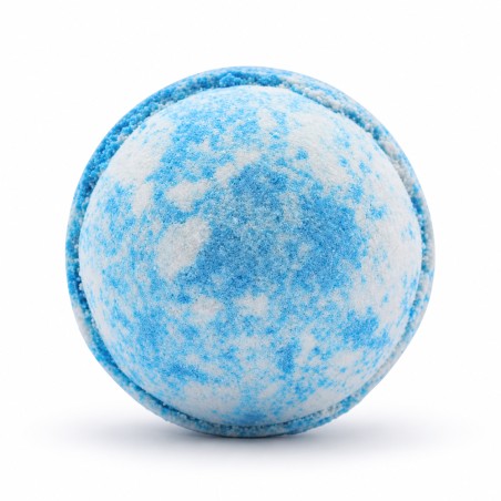 Bombe de bain artisanale élément Eau aux tons aquatiques avec pierre naturelle cachée, idée cadeau surprise pour femme
