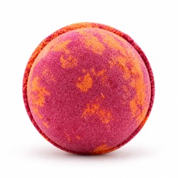 Bombe de bain artisanale élément Feu aux couleurs chaudes avec pierre naturelle cachée, idée cadeau pour homme