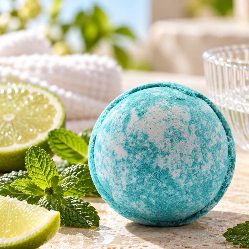 Bombe de bain pierre aventurine verte cachée, cadeau nature