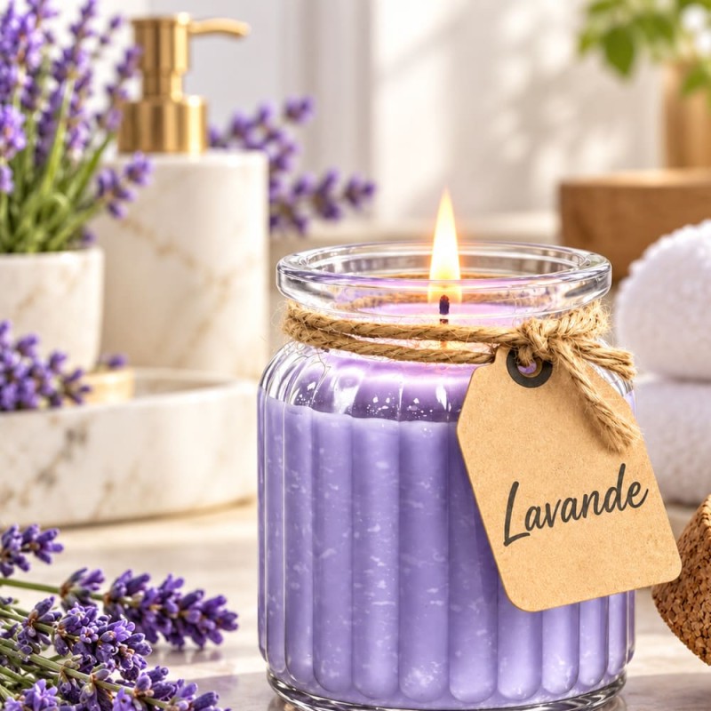 Acheter bougie lavande en cire de soja, petit cadeau parfumé