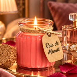 Commander bougie parfumée à la rose, cire de soja, cadeau