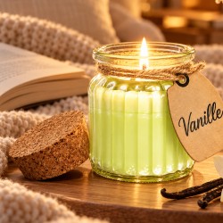Bougie vanille en cire de soja pas chère, cadeau gourmand