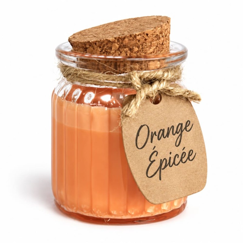 Achat bougie orange épicée en cire de soja, cadeau homme