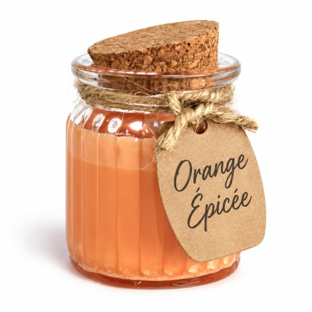 Achat bougie orange épicée en cire de soja, cadeau homme