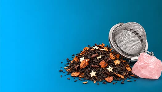 sachet de thé gourmand et boule infuseur en pierre naturelle