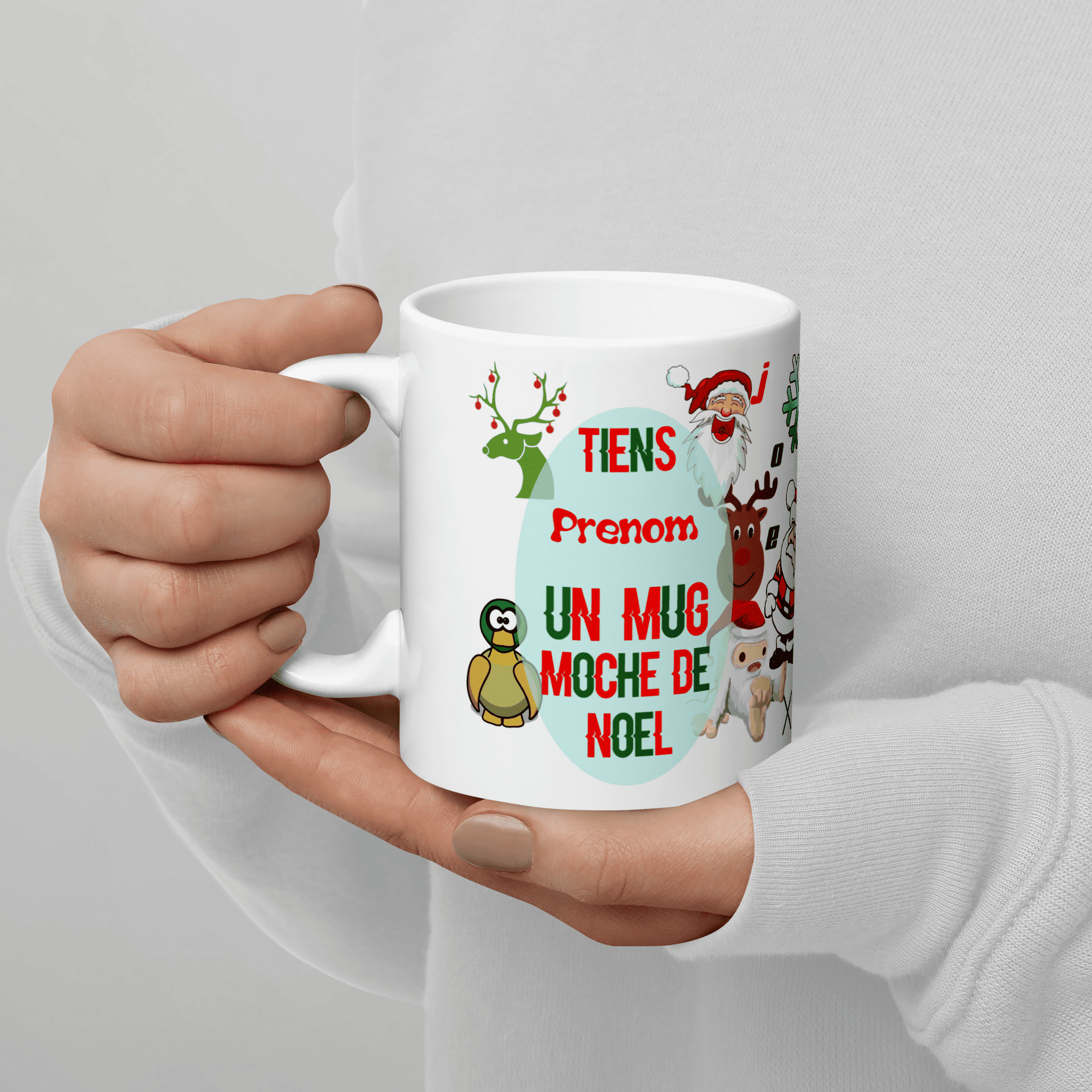 collection de mugs de Noël Kalféa avec père Noël et bonhommes de neige
