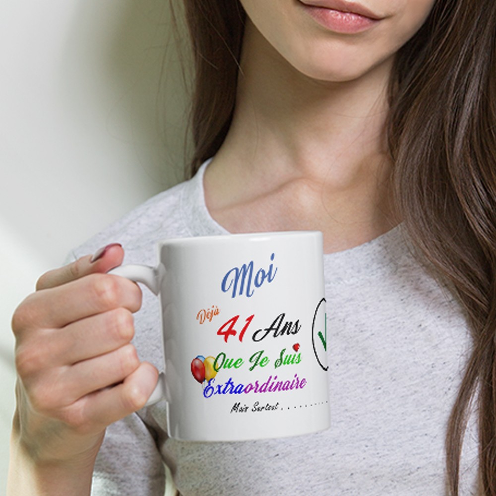 Mug 41 Ans - Cadeau D'anniversaire Humoristique Pour Homme Ou Femme - Neuf